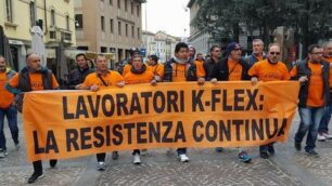 Lavoratori della K-Flex di Roncello a Monza l'1 maggio 2017