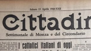 La prima pagina del Cittadino di Monza e Brianza nel 1944