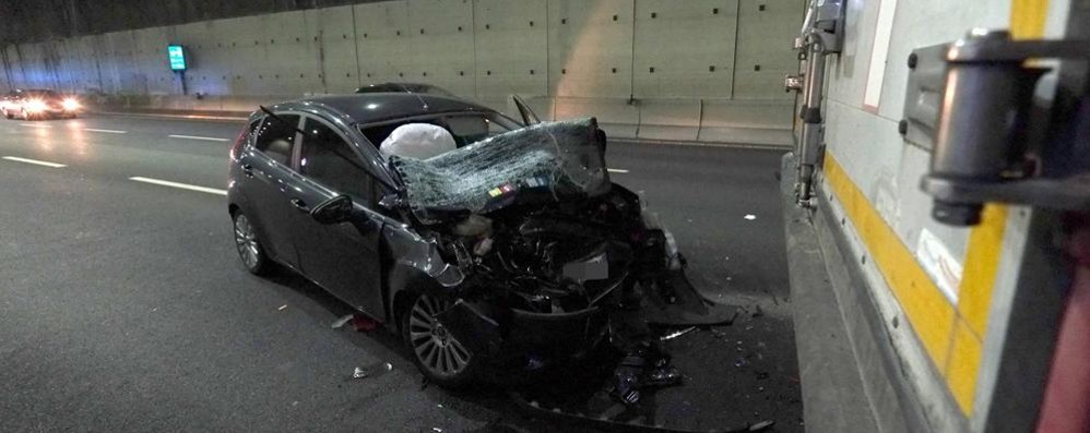 Un incidente nel tunnel di viale Lombardia