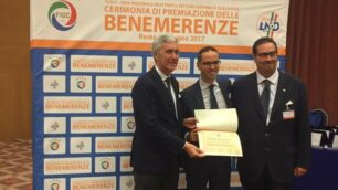 Folgore Caratese benemerenze Figc Il momento della premiazione.