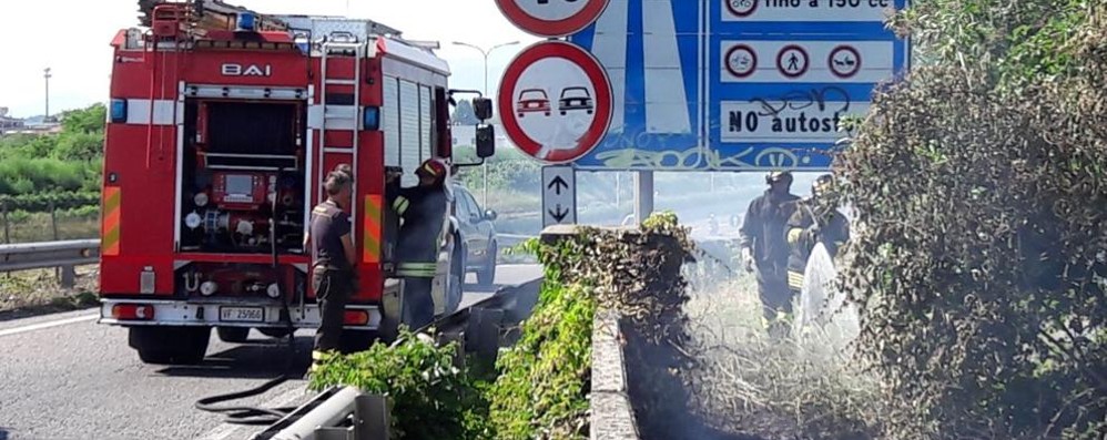 I vigili del fuoco impegnati a Carate