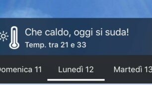 Meteo, caldo in arrivo nel weekend 11 giugno: un particolare della schermata dell’app di 3bMeteo