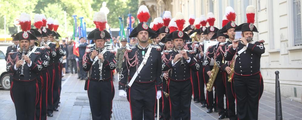 La Fanfara dei carabinieri in centro a Monza