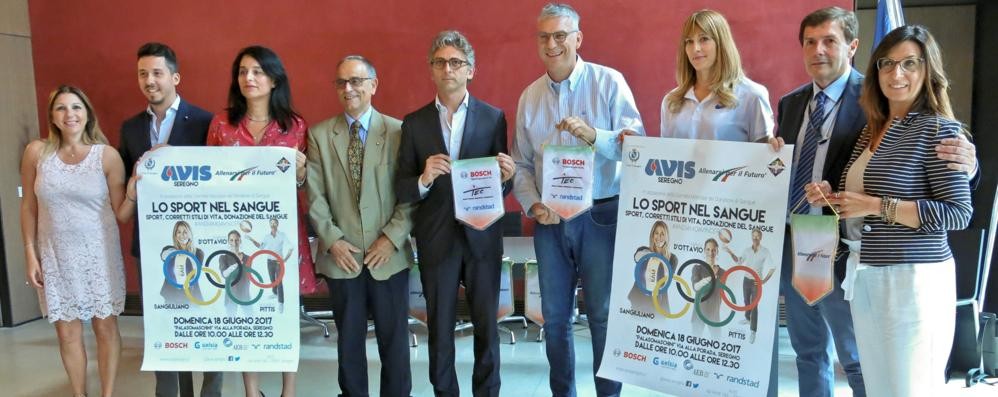 La presentazione dell'evento " Lo sport nel sangue" ( foto Volonterio)