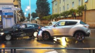 La scena dell’incidente a Seregno