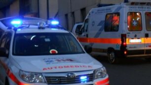 L'ambulanza e l'automedica sul posto