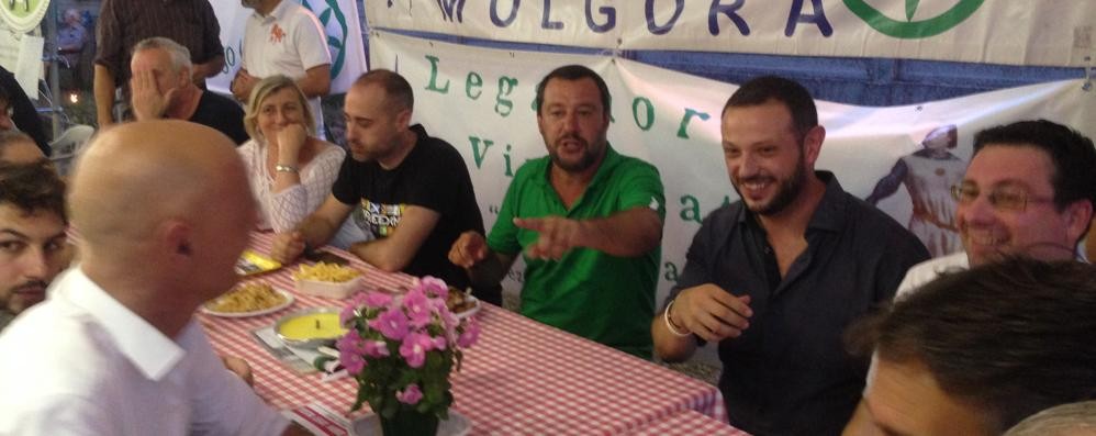Matteo Salvini alla festa della Lega Nord di Arcore