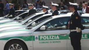 Gli uomini della polizia locale di Monza