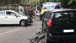 Le auto incidentate in via Toniolo