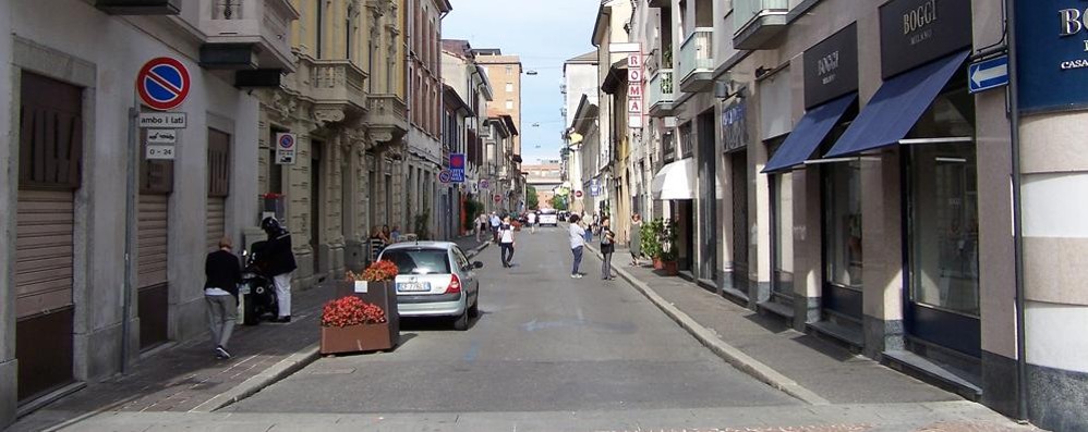 Seregno - Il tratto della via Umberto I destinato alla riqualificazione