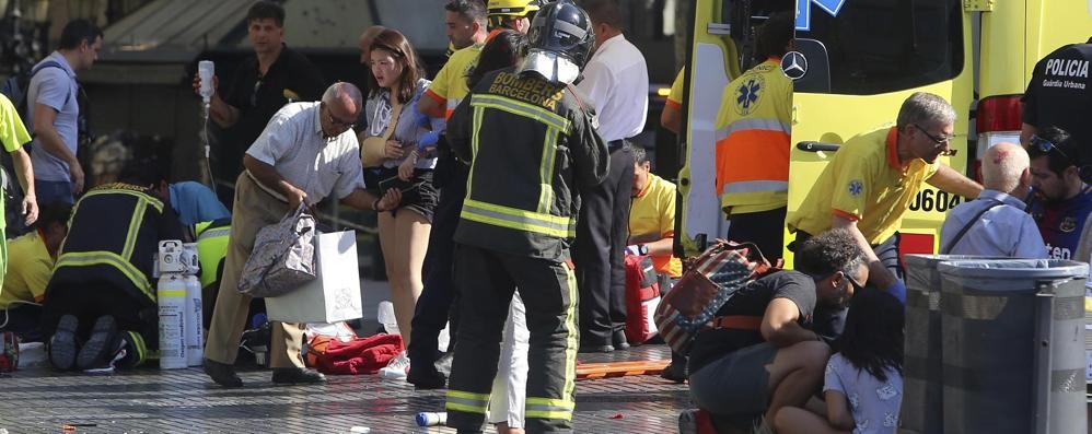 Una scena dell’attentato a Barcellona