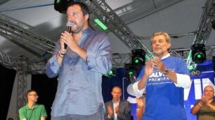 Seregno - Matteo Salvini sul palco