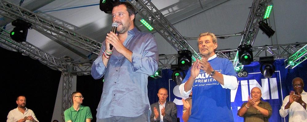 Seregno - Matteo Salvini sul palco