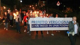 ALBIATE:CORTEO DI PROTESTA, DURANTE LA MANIFESTAZIONE