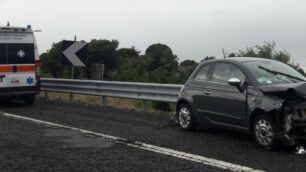 La Fiat 500 danneggiata