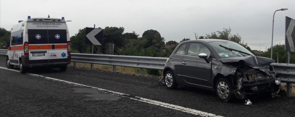 La Fiat 500 danneggiata