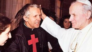 Seveso - Fratel Ettore Boschini con Papa Giovanni Paolo II