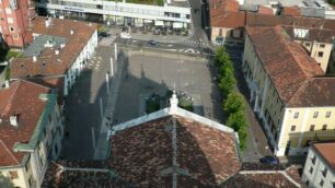 Il centro di Desio dal tetto della Basilica