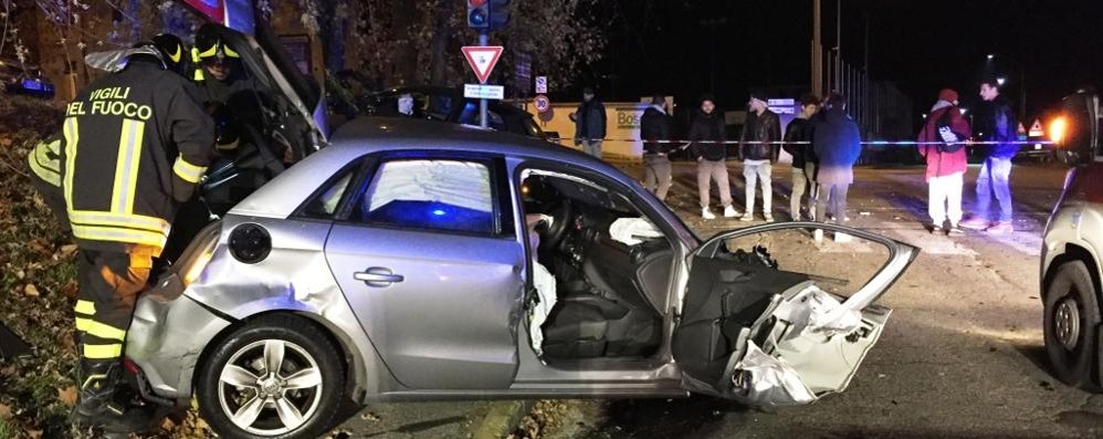 Una delle auto coinvolte nell’incidente