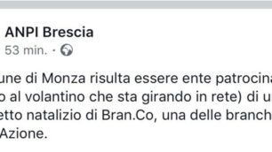 Post Anpi Brescia su banchetto a Monza