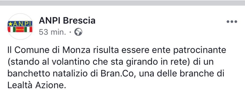 Post Anpi Brescia su banchetto a Monza