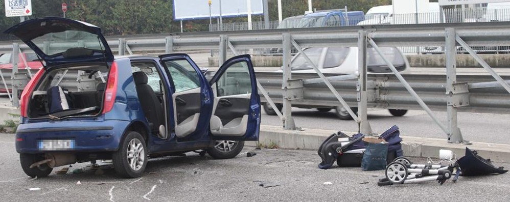 L'auto del gravissimo incidente del 12 novembre