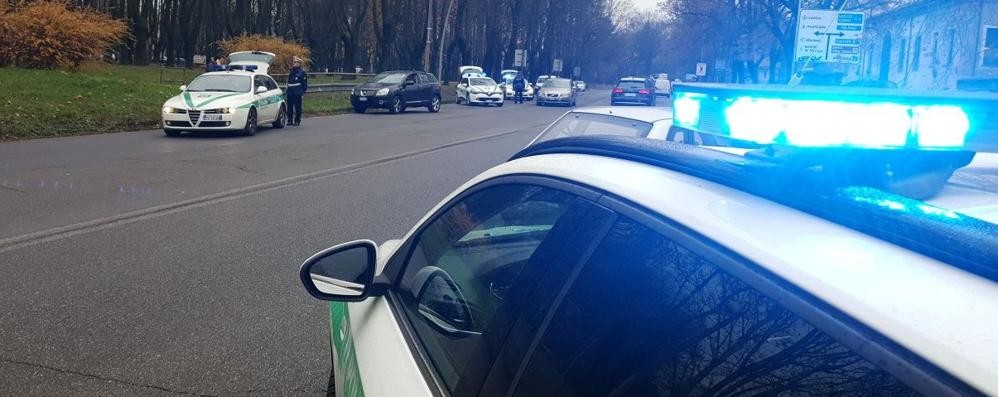 Uno dei controlli della polizia locale