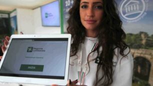 Uno dei tablet usati per votare al referendum