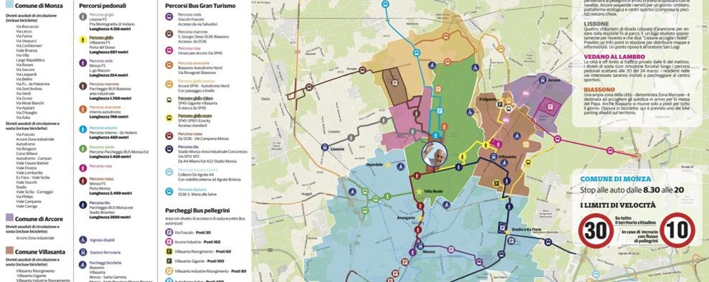 La mappa della viabilità del 25 marzo papa francesco monza