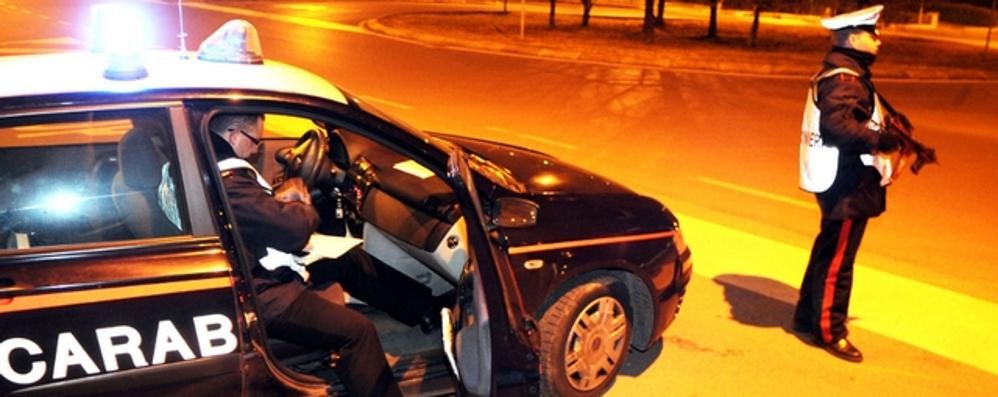 Un posto di controllo dei carabinieri