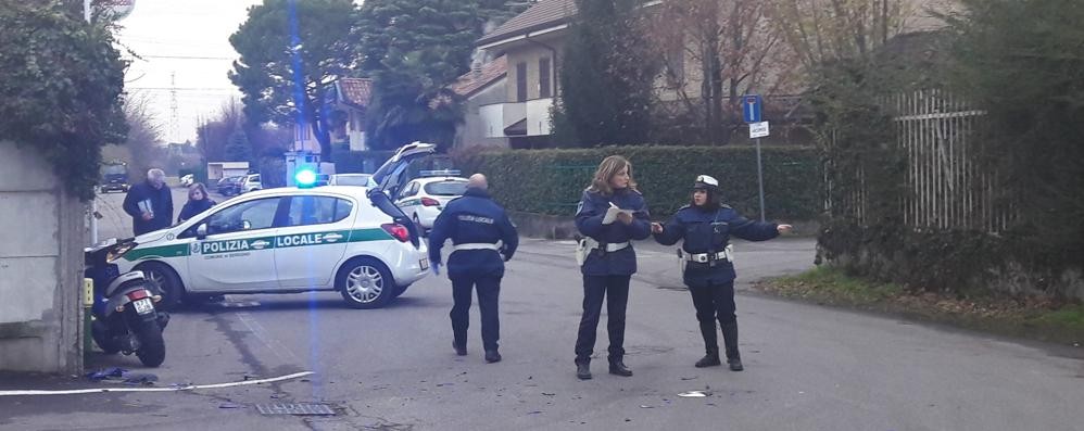 Seregno - La Polizia locale al lavoro per i rilievi