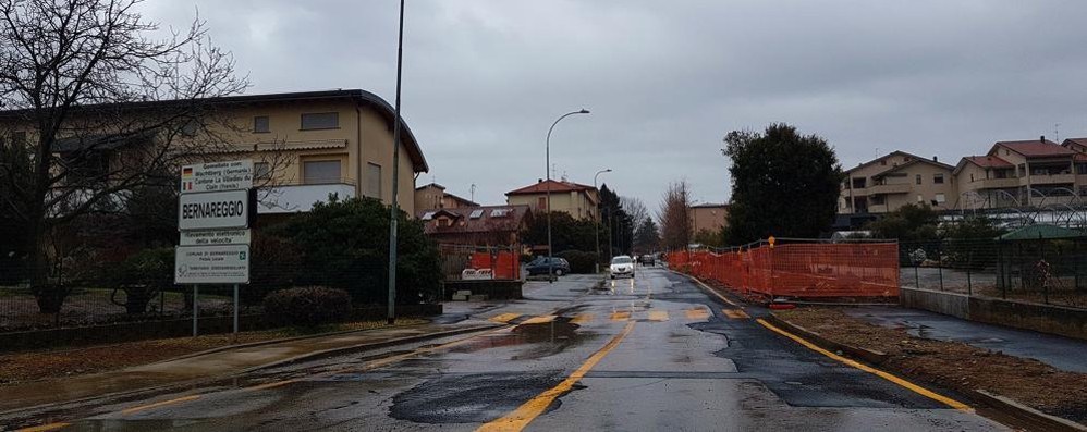 Via Dante a Bernareggio riaperta