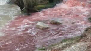 Villasanta: il  Lambro rosso