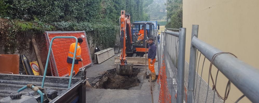 Uno dei cantieri aperti a Besana