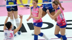 Volley Vero volley Saugella Team Monza lotta e cede in semifinale di Coppa Italia a Bologna - foto Vero Volley