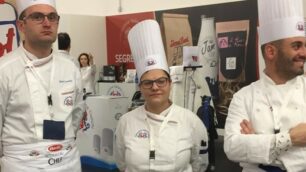 Seregno, i tre chef del Ballerini, campioni italiani di street food, da sinistra: Alberto Somaschini , Paola Silva, Matteo Seveso