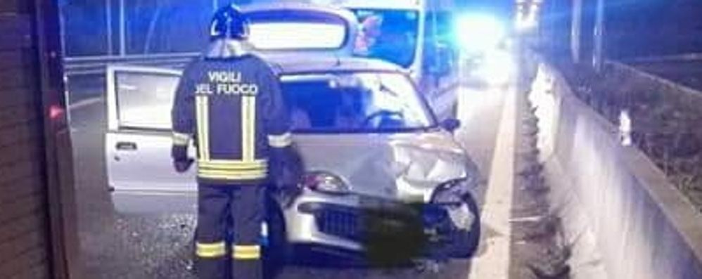 L’auto uscita di stradaFoto Edoardo Terraneo