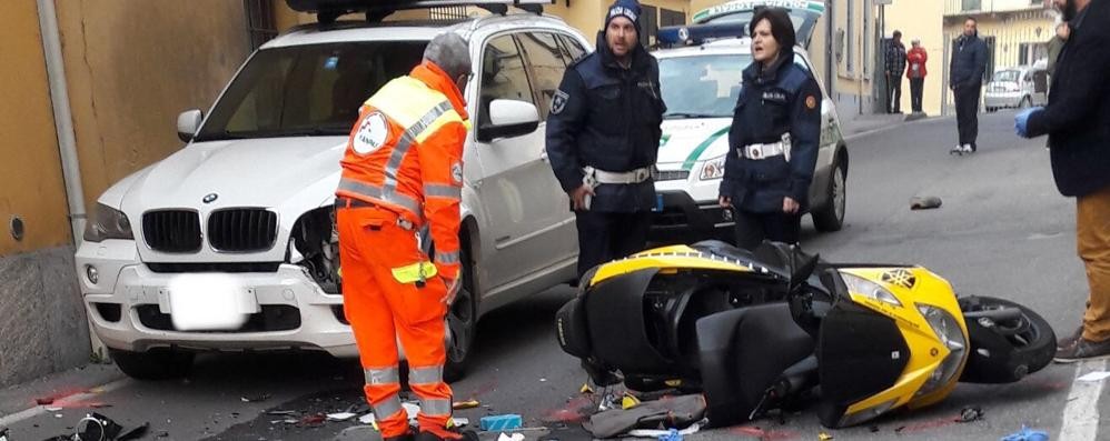 Triuggio, incidente scooter auto venerdì 16 febbraio
