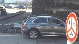 Auto e bici coinvolte nell’incidenteFoto Edoardo Terraneo
