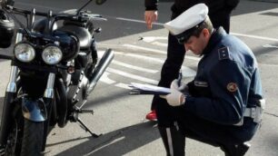 La moto coinvolta nell’incidente