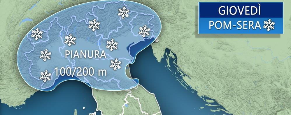 Meteo previsioni neve Monza e Brianza