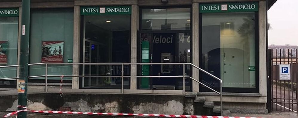 La banca dove è stata trovata la bomba inesplosa