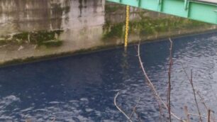 Il Seveso di colore blu: ecco come si presentava il fiume la mattina di mercoledì 7 febbraio