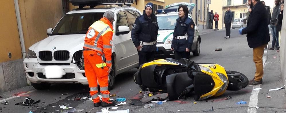 Triuggio, incidente scooter auto venerdì 16 febbraio