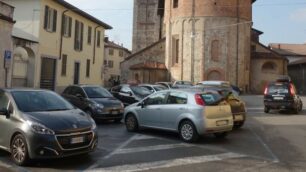 Piazza Castellana nel centro storico di Vimercate