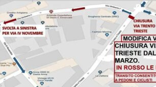 Arcore, le modifiche alla viabilità per la chiusura di via Trento