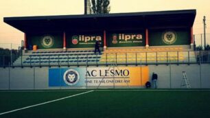 La nuova tribuna del centro sportivo di Lesmo