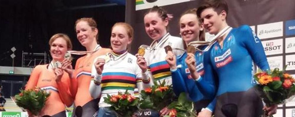 Ciclismo: Maria Giulia Confalonieri sul podio ai Mondiali (foto dal sito Fci)