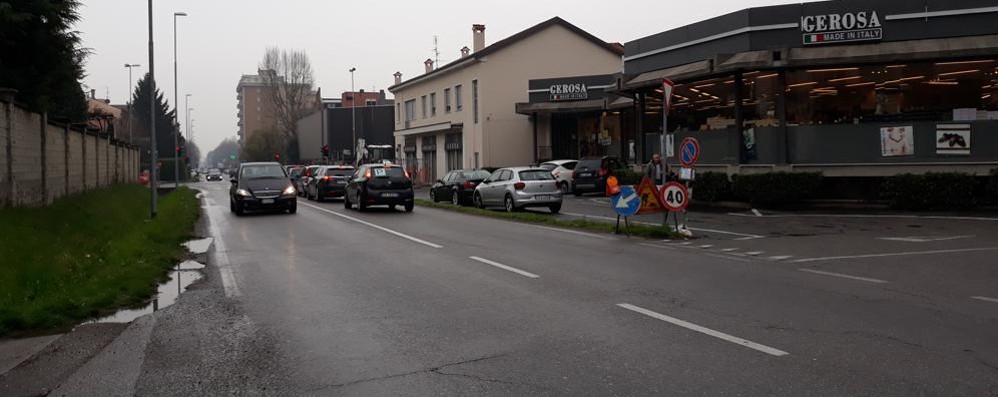 Il tratto di via Milano che sarà chiuso per lavori