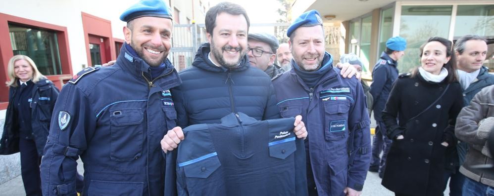 Monza, Matteo Salvini (Lega) in visita a carcere e mercato San Rocco